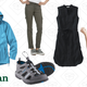 Women’s Stowaway Jacket with Gore-Tex, $150 | Bean’s Performance Stretch Cargo Pants, $50-$60 | Men’s Discovery Sandals, $50 | Premium Washable Linen Dress, $30 | Bean’s Performance Lap Suit, $65